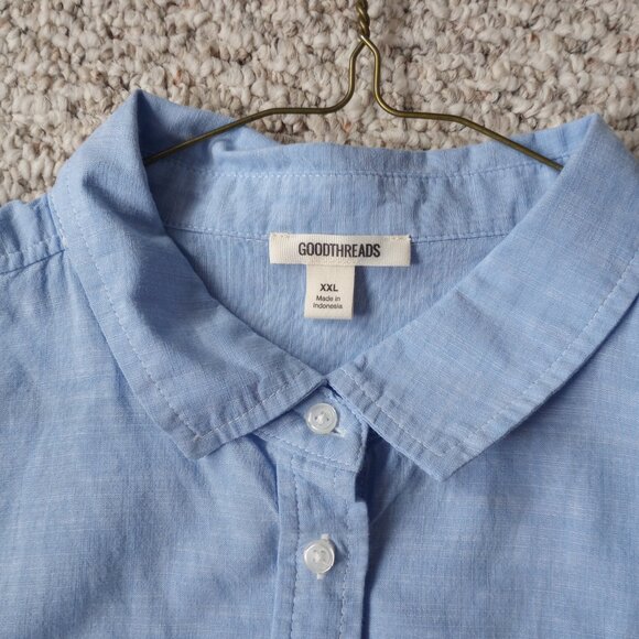 Women's Goodthreads Washed Cotton Button Down Short Sleeved Shirts - Picture 4 of 8